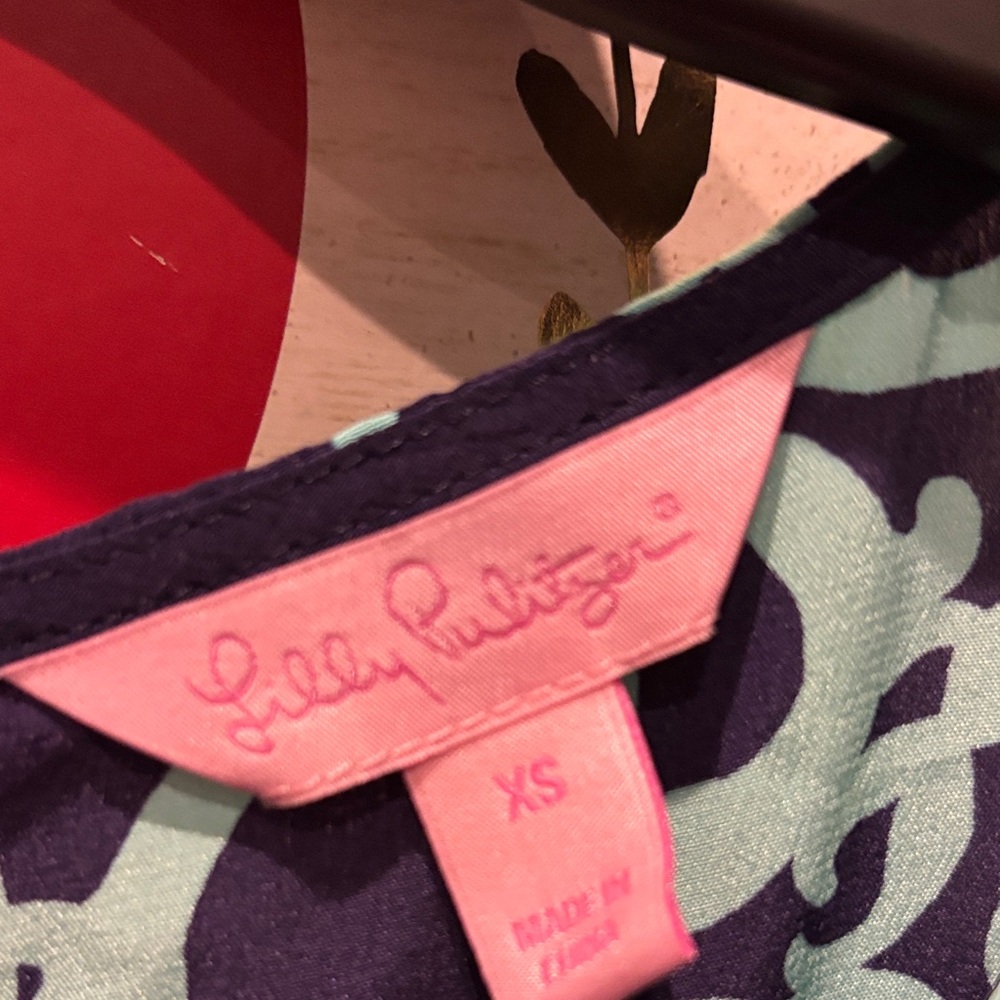 Lilly Pulitzer Pink and Teal Patterned Tank Top - Picture 3 of 5